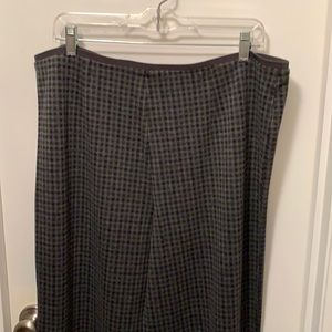 JJill Ponte Full Leg Black and Gray Checked Pants - Large Tall